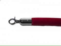 Bright Red Barrier Rope with Chrome Clip-on Ends                   
