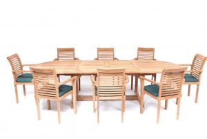 Luxury teak eight seater outdoor dining set