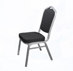 Shield Back Banqueting Chair Silver & Black                               