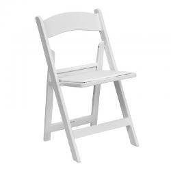 White Resin Folding Chair   