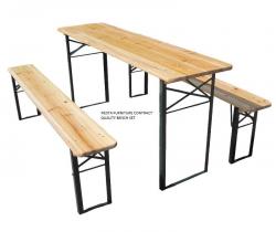 Wooden Folding Beer & Table Bench Set          